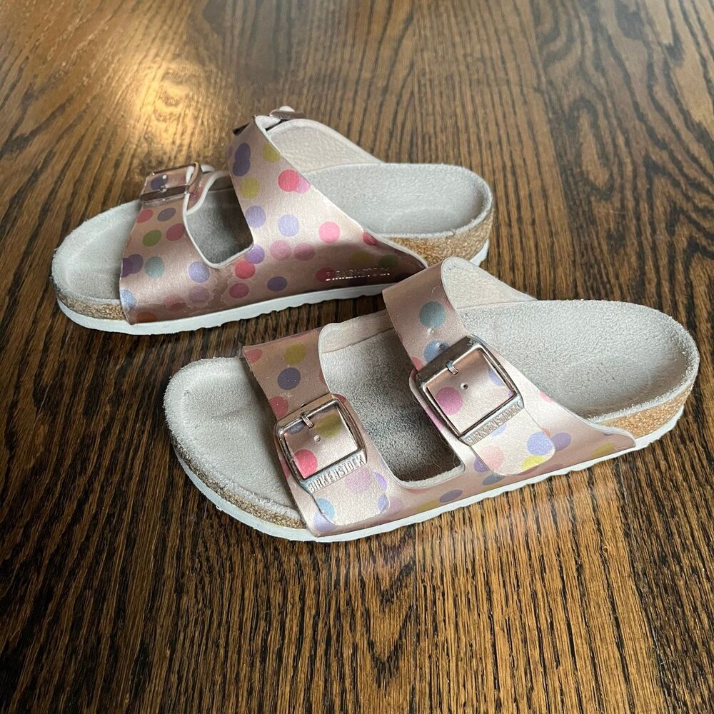 Birkenstock Kids Metallic Polka Dots Sandals (US 13.5 Size 31)